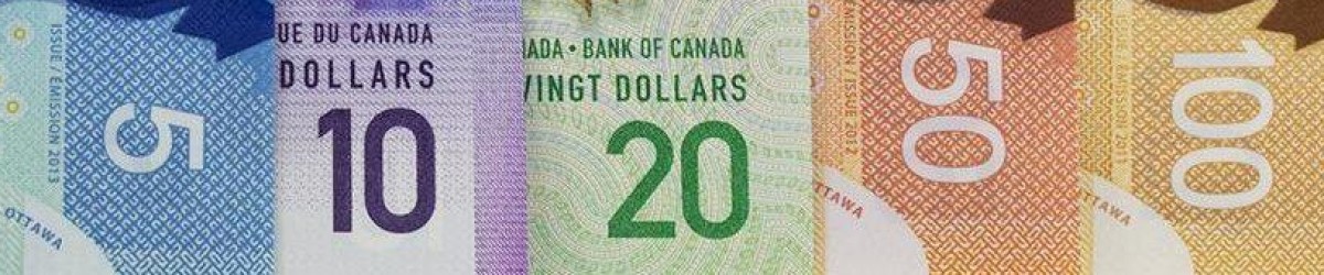 Les couleurs distinctes employées pour chaque coupure Image montrant les coins de cinq billets de banque canadiens différents, classés par ordre de valeur et les couleurs distinctes de chaque coupure.
