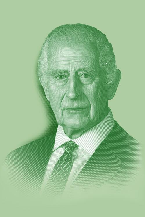 Le portrait du roi Charles III figurant sur le billet de 20 $ vertical.
